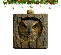 Décorations de Noël Pendentif en Acrylique 2D de Collection à Motif Écorce | Décor d'animal forestier de Noël pour fêtes, maison, mur, fenêtre, pièce, tablette de