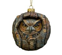 Décorations de Noël - Pendentifs hiboux 2D en acrylique rustique, réalistes pour table de Noël, salon, entrée, bureau, fête, Noël, famille et amis