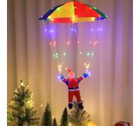 Décorations de Noël Père Noël, lumières de parachute, lumières décoratives de Noël à DEL, 8 modes et minuterie, décorations de Noël extérieures à l'intérieur pour fenêtre, jardin, maison, porche