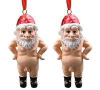 Décorations de Noël Père Noël Méchant Décorations de Sapin de Noël Boules Méchantes Cadeaux Insolites et Bizarres Père Noël Nu Décoration de Noël Drôle Cadeaux pour Hommes pour Femme Fête Décorations