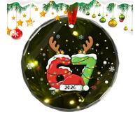 Décorations de Noël Père Noël - Ornements amusants en forme de chiffre 6 7, décoration de vacances, accessoires d'arbre de table | Design panneau à main, placement polyvalent en intérieur et en