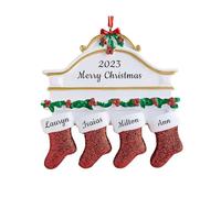 Décorations de Noël Personnalisées 2024 - Bas DIY et Ornement pour Arbre de Noël avec Plusieurs Noms