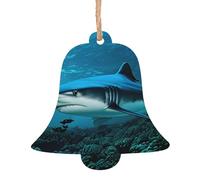 Décorations de Noël personnalisées avec motif requin bleu pour fêtes de Noël, cheminées, murs