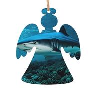 Décorations de Noël personnalisées avec motif requin bleu pour fêtes de Noël, cheminées, murs