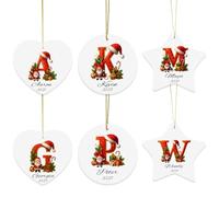 Décorations de Noël personnalisées avec nom et initiale, monogramme personnalisé de A à Z, décoration de Noël 2025 pour enfants, famille, amis, lettres personnalisées pour décoration de sapin de Noël