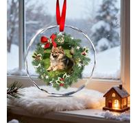 DéCorations De NoëL PersonnaliséEs, DéCorations De NoëL en Cristal avec Nom, Date Et Photo, IdéAles pour Les Mariages, Les Cadeaux pour Maman, Papa, Enfants Ou Amis (Version Couronne Circulaire)