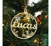 Décorations de Noël personnalisées en bois avec nom, décorations de Noël personnalisées pour enfants et adultes, décoration de Noël personnalisée (4, 2 pièces)