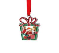 Décorations de Noël personnalisées - Ornements photo personnalisés pour sapin de Noël - Ornement à suspendre en métal - Pendentif cadre photo de Noël à faire soi-même (QH-B)
