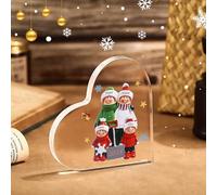 Décorations de Noël Personnalisées Plaque Acrylique avec 1-8 Noms Cadeaux de Noël pour Maman Papa Fille Fils Grand-mère Amis (4 nom)