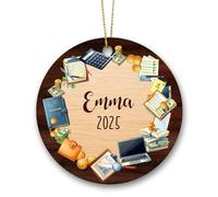 Décorations de Noël personnalisées pour comptable, décorations de sapin de Noël CPA, ornement de comptable fiscal, nom et année personnalisés pour comptable, souvenir financier personnalisé 2025