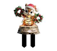 Décorations de Noël Piquets extérieurs - Figurines Plates en Acrylique 2D | Panneaux décoratifs de Vacances pour Cour, pelouse, Jardin, Pot de, Patio, allée et jardinière, Affichage de fête de n