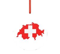 Décorations de Noël polyvalentes avec drapeau suisse, transparent pour sapin, décoration d'Halloween, décoration d'automne