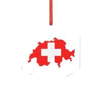 Décorations de Noël polyvalentes avec drapeau suisse, transparent pour sapin, décoration d'Halloween, décoration d'automne