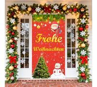 Décorations de Noël Porte, Bannière de Noël Seutgjie Merry Christmas 90 x 180 cm Fond Décoration de Noël