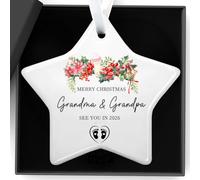 Décorations de Noël pour 1er Noël - Cadeau personnalisé pour les grands-parents, annonce de naissance 2026, cadeau de révélation de grossesse pour grand-père, grand-mère et souvenir de vacances