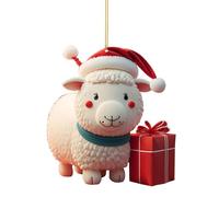 Décorations de Noël pour arbre de Noël Décorations plates en acrylique pour arbres de Noël avec animaux, décorations familiales pour arbres plats, pendentifs de dessins animés pour cadeau