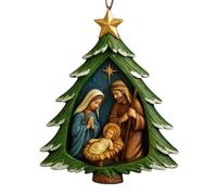 Décorations De Noël pour Arbre - Décorations Artisanales De Sapin De Noël,Décor Chrétien de la Sainte Famille | pour Croyants Maison Fêtes Voiture Jardin Extérieur Cheminée Vacances Mur