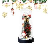 Décorations De Noël Pour Chambre,Lampe De Décoration De Noël En Verre Transparent | Veilleuses De Table Avec Ornements Sous Dôme En Verre,pour la Chambre la Table l'Étagère les Casiers les Bibliothèqu