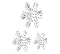 Décorations De Noël Pour Plateau Étagéré | 3 Pièces Signes de Table et Pièce Maîtresse,Décorations 3D Flocon de Neige Noël pour Plateaux Étagés - Pour Anniversaires Mariages Réunions