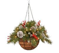 Décorations De Noël pour Porche | avec Lumières Et Décorations De Fête | Panier À Artificielles De Noël pour Extérieur | pour Extérieur Intérieur Jardin Patio Porche Porte d'Entrée Fenêtre