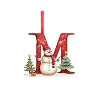 Décorations de Noël pour sapin de Noël, lettres de A à Z, pendentif de Noël décoratif personnalisé, boules de Noël à faire soi-même, bonhomme de neige, décoration à suspendre