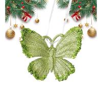 Décorations de Noël pour Sapin Décorations de fête Vertes à Paillettes | Décorations de Noël 3D à suspendre pour fenêtres, portes, lieux de travail, , pièces, maison et
