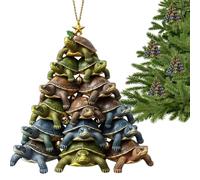 Décorations De Noël pour Sapin - Suspensions de Sapin de Noël | Pendeloque Décorative 2D en Forme de Tortue de Mer pour Mur Manteau Couronne Fête Maison
