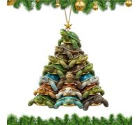 Décorations de Noël pour Sapin | Suspensions de Sapin de Noël,Pendentif en Acrylique 2D en Forme De Tortue Marine pour Fenêtre Porte Mur Jardin Arrière-Cour Décorateurs De L Intérieur