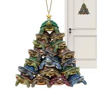 Décorations De Noël pour Sapin | Suspensions de Sapin de Noël - Pendentif en Acrylique 2D en Forme De Tortue Marine pour Fenêtre Porte Mur Jardin Arrière-Cour Décorateurs De L Intérieur
