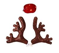 Décorations de Noël pour voiture | et mignon imperméable - Décoration de costume de voiture mâts et nez de renne - Pour la et les amis en hiver et au Nouvel An pour véhicules, camions
