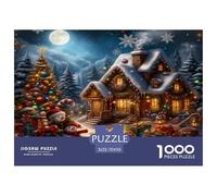 Décorations de Noël Puzzle 1000 Pièces Educa Jouet en Bois Divertissement Créatif De l'art De La Décoration Père Noël Arbre de Noël Jeu Éducatif Challenge Toy Adultes & Enfants des 14 Ans 70x50cm