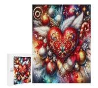 Décorations de Noël Puzzle 500 Pièces Challenge 3D Unique Red Vacances de Noël Jeu D'Intelligence pour Adultes Et Enfants Relaxation Artistique Cadeau De Famille Décoration 500 PCS