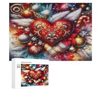 Décorations de Noël Puzzles 300 Pièces Qualité Supérieure 3D Red Vacances de Noël Jeu De Challenge pour Adultes Et Enfants Divertissement Artistique Décoration Intérieure 300 PCS