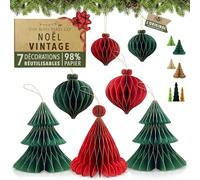 Décorations de Noël réutilisables de qualité supérieure - Ensemble de décoration de Table de Noël - Décorations de Noël en Papier pour l'intérieur, décorations de Table de dîner de Noël/décorations