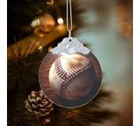 Décorations de Noël rondes en verre à suspendre pour sapin de Noël, fête, mariage, cheminée en plein air