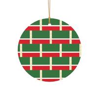 Décorations de Noël rondes imprimées des deux côtés du drapeau de la République tchétchène