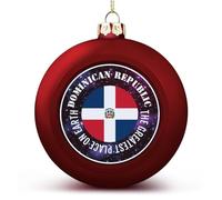 Décorations de Noël rouges en forme de drapeau de la République dominicaine, décoration de Noël pour sapin de Noël, Nouvel An, décoration de vacances saisonnières, cadeaux de Noël pour amis