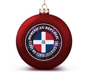 Décorations de Noël rouges en forme de drapeau de la République dominicaine, décoration de Noël pour sapin de Noël, Nouvel An, décoration de vacances saisonnières, cadeaux de Noël pour amis