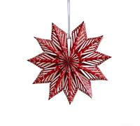 Décorations de Noël saisonnières à suspendre en forme d'étoile en papier origami et économie d'espace, parfaites pour les arbres, les lieux de fête et les célébrations saisonnières (30 cm, rouge)