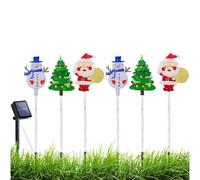 Décorations De Noël Solaires, 6 Pièces Étanches Bonhommes De Neige Père Noël Piquets De Jardin, Lumières De Jardin Solaires De avec Piquets, pour Extérieur Pelouse