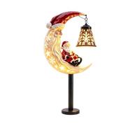 Décorations de Noël Solaires Extérieur Figurine de Père Noël et Lune | Lampes Solaires de Noël pour Jardin Pelouse, , Porche, Parterre de Fleurs, Fêtes