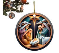 Décorations De Noël Sur Le Thème De La Nativité Articles religieux amusants | Ornements de crèche de Noël pour sapin Pour maison chambre mur fenêtre arbre c StyleB