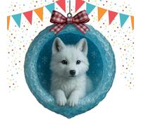 Décorations De Noël sur Le Thème des Animaux | Grotte De De Glace Pendentif Acrylique 2D | Décorations Accrochables Animaux Grotte de de Glace,pour Maison Ferme Chambre Extérieur Mur Intérieur