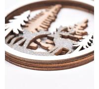 Décorations de Noël suspendues en bois, étiquettes cadeaux en bois découpées, pendentifs en bois, compatibles avec la décoration des fêtes d