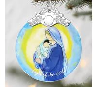 Décorations de Noël Vierge Marie et Jésus : décorations de sapin de Noël, décoration de vacances pour religieux, cadeaux de Noël, cadeaux chrétiens et cadeaux religieux