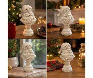 Décorations de Noël vintage en forme de buste de Père Noël 15 cm