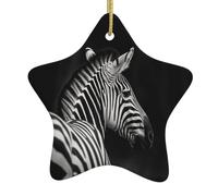 Décorations de Noël zébrées noires et blanches en céramique à suspendre pour sapin de Noël 2024