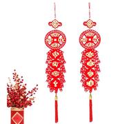 Décorations De Nouvel An Chinois: Festival De Printemps Chinois, Décorations De Nouvel An, Distiques Décoratives, Ornements Distiques Avec Glands Et Nœuds, Ornements Orientataux Chanceux Pour La