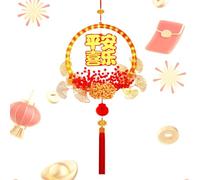 Décorations de Nouvel an en Forme de Lune - Pendentif en Forme de nœud Chinois - de Porte avec lumières LED - pour Le Printemps, Les Vacances, Le Nouvel an