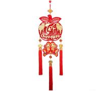 Décorations de Nouvel An vietnamien en flanelle faites à la main avec texte lunaire authentique et symboles à suspendre dans la maison et les espaces de travail (A)